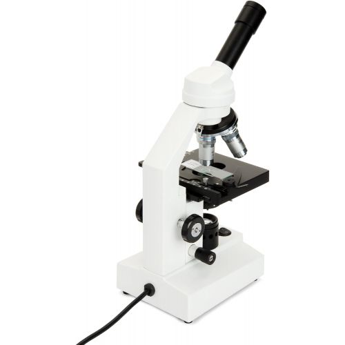 셀레스트론 Celestron CM2000CF Compound Microscope w40x - 2000x power, mechanical stage, Abbe condenser, 4 Fully achromatic objectives, 10x and 20x eyepieces, course and fine focus, 10 prepar