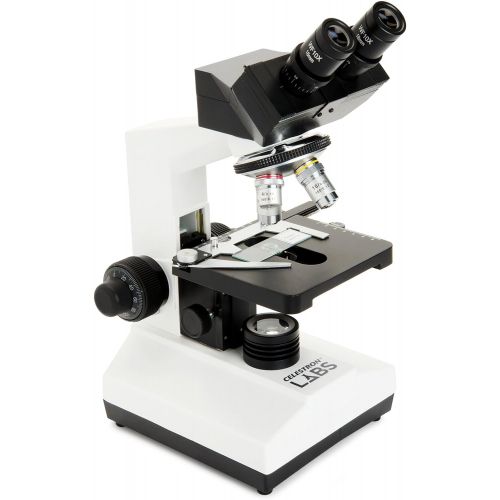 셀레스트론 Celestron CM2000CF Compound Microscope w40x - 2000x power, mechanical stage, Abbe condenser, 4 Fully achromatic objectives, 10x and 20x eyepieces, course and fine focus, 10 prepar