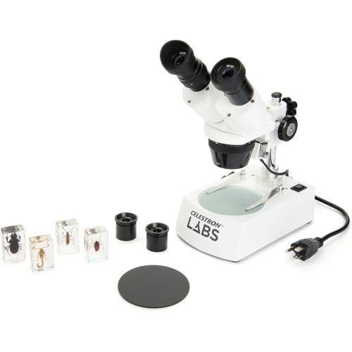 셀레스트론 Celestron CM2000CF Compound Microscope w40x - 2000x power, mechanical stage, Abbe condenser, 4 Fully achromatic objectives, 10x and 20x eyepieces, course and fine focus, 10 prepar