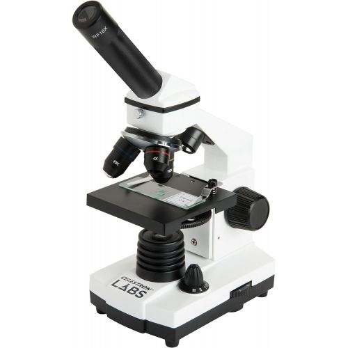 셀레스트론 Celestron CM2000CF Compound Microscope w40x - 2000x power, mechanical stage, Abbe condenser, 4 Fully achromatic objectives, 10x and 20x eyepieces, course and fine focus, 10 prepar