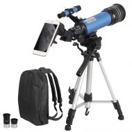 ZENY Telescope 70mm Aperture 400mm AZ Mount Astronomical Refractor Telescope for Kids Beginners - Portable Travel Telescope with Carry Bag, Smartphone Adapter