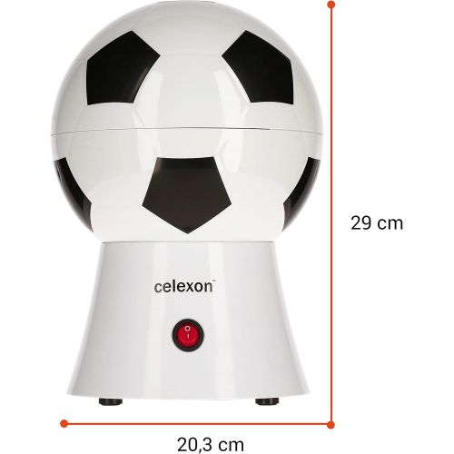  celexon CinePop SP10 Popcorn-Maschine - 20x20x29cm - Gewicht:1,2kg - weiss/Fussball-Design- ohne OEl/fettarm - Popcorn-Maker