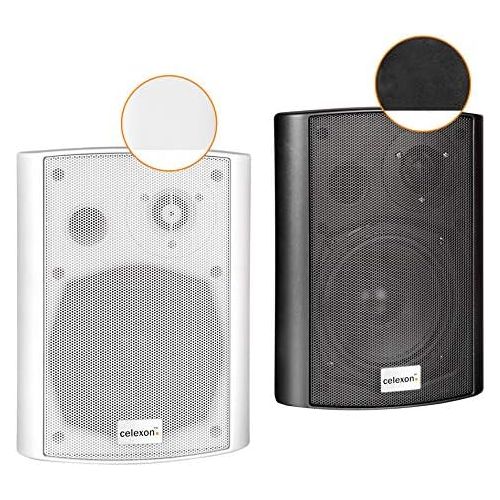  celexon Active Speaker Set Black 2 x 30 W Powerful Audio Boxes Including Wall Mount Speaker for PC, Office, Meeting Room or School