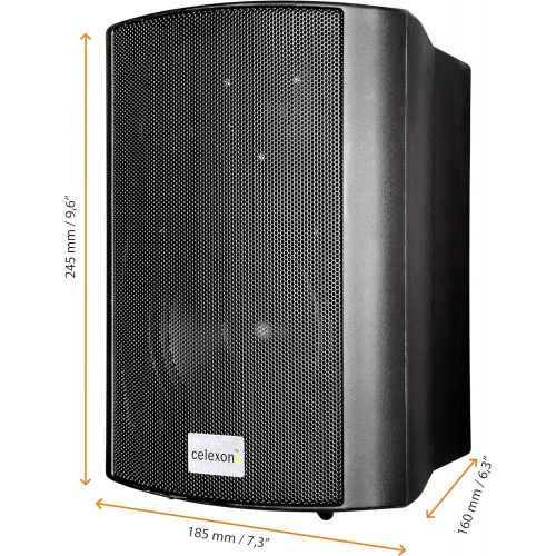  celexon Active Speaker Set Black 2 x 30 W Powerful Audio Boxes Including Wall Mount Speaker for PC, Office, Meeting Room or School