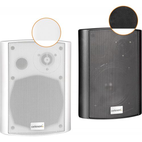  celexon Active Speaker Set Black 2 x 30 W Powerful Audio Boxes Including Wall Mount Speaker for PC, Office, Meeting Room or School