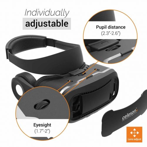  Celexon celexon VR Headset Economy VRG-3 - 3D Virtual Reality Glasses with detachable Hi-Fi headphones, Smartphones from 3.5 to 5.7