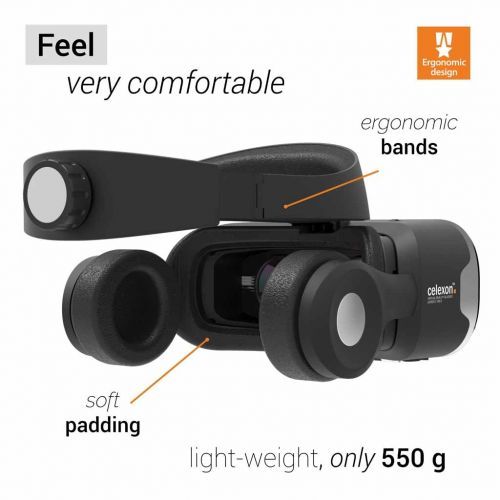  Celexon celexon VR Headset Economy VRG-3 - 3D Virtual Reality Glasses with detachable Hi-Fi headphones, Smartphones from 3.5 to 5.7