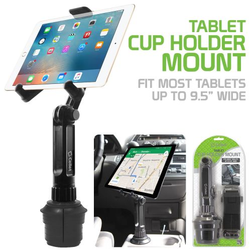  Cellet Universal 360 Adjustable Cup Holder Tablet Automobile Mount Cradle Compatible with Apple IPad Pro 12.9 IPad 9.7-inch Air 2019 IPad Mini 4, Samsung Galaxy Tab S4 S5e Surface