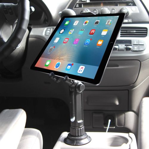  Cellet Universal 360 Adjustable Cup Holder Tablet Automobile Mount Cradle Compatible with Apple IPad Pro 12.9 IPad 9.7-inch Air 2019 IPad Mini 4, Samsung Galaxy Tab S4 S5e Surface