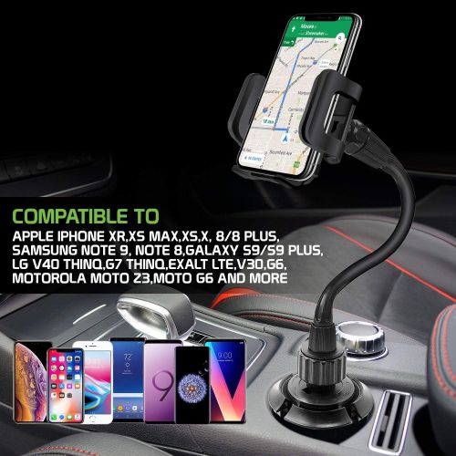  [아마존 핫딜]  [아마존핫딜]Cellet Universal Car Cup Holder Mount for Apple iPhone Xr Xs Max X 8 8 Plus 7+ Samsung Note 10 9 8 Galaxy S10 + S9 S9PLUS S8 S8 Plus LG G7 G6 V30 Q7+ Stylo 4 V35 Moto G6 X4 Extra L