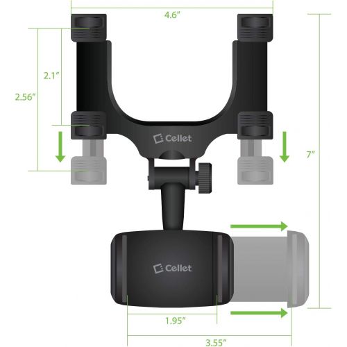  [아마존베스트]Cellet Vehicle Rear View Mirror Phone Holder Mount Universal Smartphone Cradle Compatible to iPhone 11/11 Pro Xr Xs Max X 8 Plus Note 10 9 Galaxy S20 S20+ 5G S10 Plus S9 S8 Google