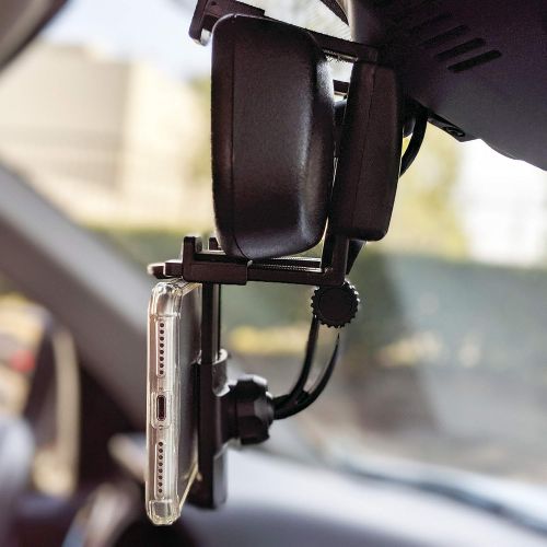  [아마존베스트]Cellet Vehicle Rear View Mirror Phone Holder Mount Universal Smartphone Cradle Compatible to iPhone 11/11 Pro Xr Xs Max X 8 Plus Note 10 9 Galaxy S20 S20+ 5G S10 Plus S9 S8 Google