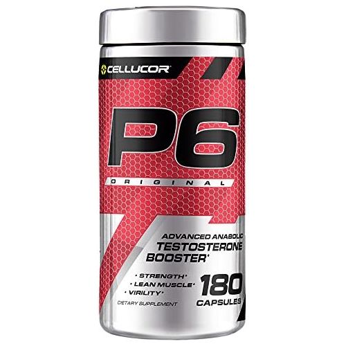  Cellucor P6 Original Testosterone Booster For Men, Build Advanced Anabolic Strength & Lean Muscle, Boost Energy Performance, Increase Virility Support, 180 Capsules