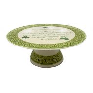 Celtic Classics Relief Pattern Celtic Links Irish Blessing Footed Ceramic Cake Stand, 10-Inch