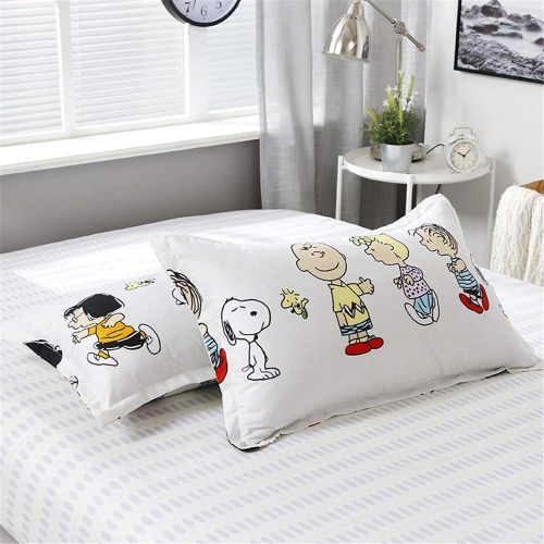  Cenarious Snoopy Boys Girls Cartoon Style Duvet Cover Set Microfiber Polyester Flat Sheet Bed Cover - 4Pcs Bedding Set - Queen Flat Sheet Set - 86x94 - 220x240cm