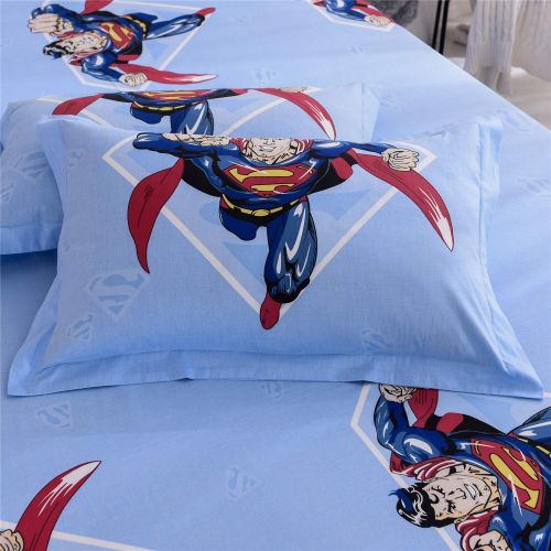  Cenarious Duvet Cover Set (No Comforter) - 1 Duvet Cover + 1 Flat Sheet + 2 Pillowcases - 100% Cotton - 4 Piece - Full(78x90) - Cartoon Transformers Optimus Prime for Boys - Blue