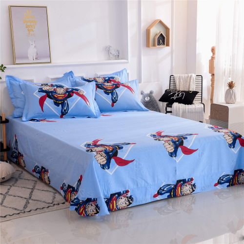  Cenarious Duvet Cover Set (No Comforter) - 1 Duvet Cover + 1 Flat Sheet + 2 Pillowcases - 100% Cotton - 4 Piece - Full(78x90) - Cartoon Transformers Optimus Prime for Boys - Blue