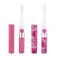 Cenoire Eluo 2 Pack Slim Sonic Travel Toothbrush - Bundles (2-Pack Bundle: Pink & Pink Camouflage)