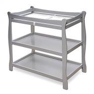 Center New Changing Table Topper Tray, Arched Baby Dressing with Shelves for Boys and Girls, with Grey Finish & E-Book