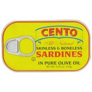 Cento Skinless & Boneless Sardines in Olive Oil, 4.375-Ounce Tins (Pack of 25)