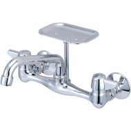 Central Brass 0048-TA 2-Handle Wall Mount Kitchen Faucet, Chrome