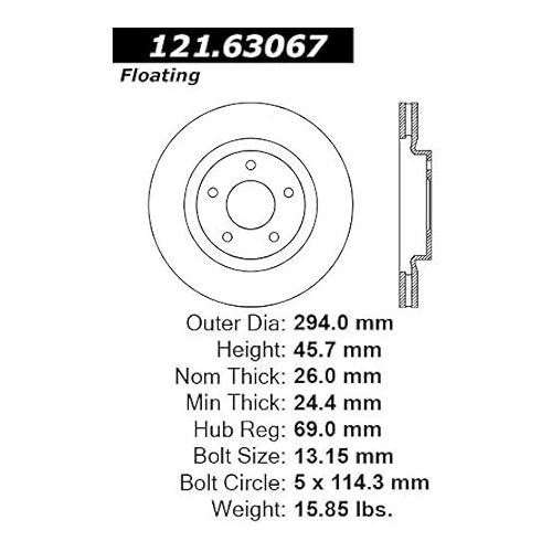  Centric Parts 121.63067 C-Tek Standard Brake Rotor