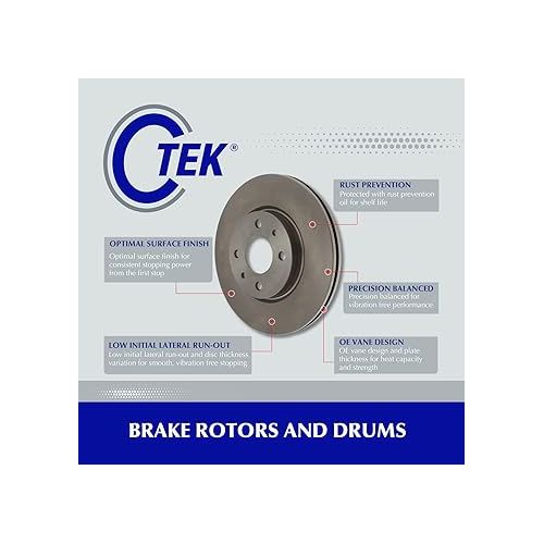  Centric C-Tek Replacement Rear Standard Disc Brake Rotor for Select Lexus and Toyota Model Years (121.44131)