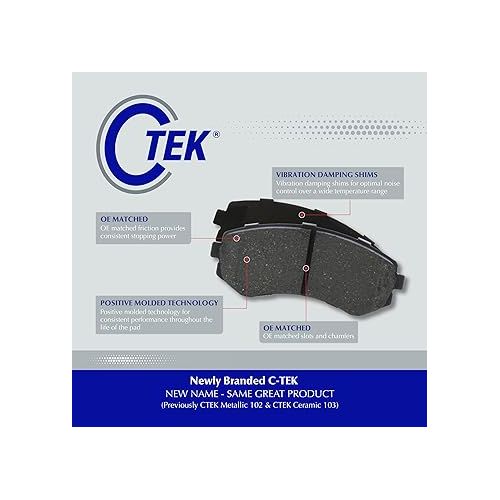  Centric C-Tek Ceramic Replacement Rear Disc Brake Pad Set for Select Nissan Model Years (103.09050)