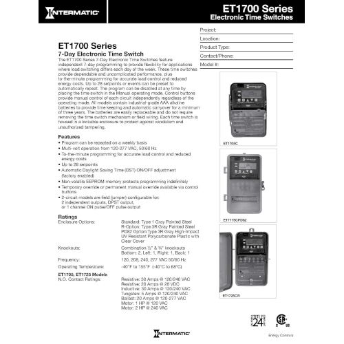  Intermatic ET1715CR Electronic Time Switch