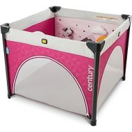 Century Play On 2-in-1 Playard and Activity Center Playpen Includes Soft Toys and Zippered Door, Berry