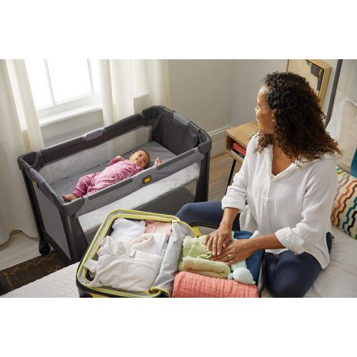  Century Travel On 2-in-1 Compact Playard with Bassinet, Playpen with Sheet Included, Metro