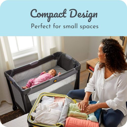  Century Travel On 2-in-1 Compact Playard with Bassinet, Playpen with Sheet Included, Metro