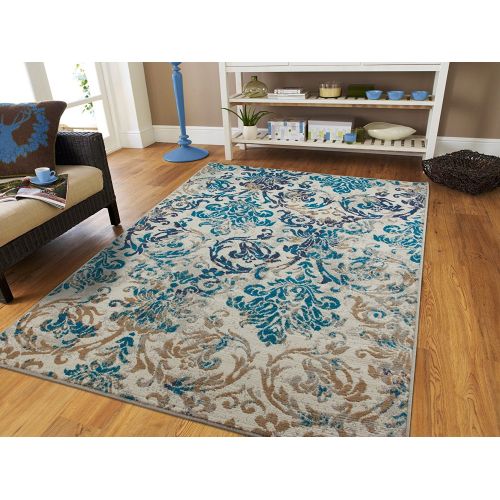  Century Rugs Luxury Contemporary Rugs 5x8 Distressed Rug 5x7 Rugs For Bedroom Blue Navy Ivory Beige Gray Living Room Rugs on Clearance