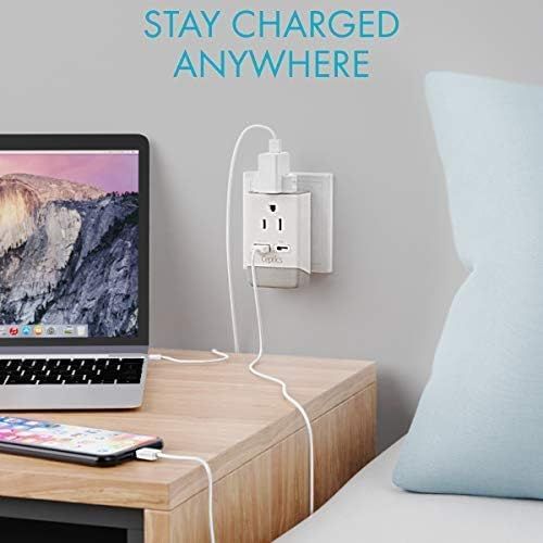  UK Ireland 2 Pack Power Plug Adapter Travel QC 3.0 & PD by Ceptics, Safe Dual USB & USB-C - 2 USA Socket Compact & Powerful - Use in London UAE Dubai Kenya British Hong Kong Type G