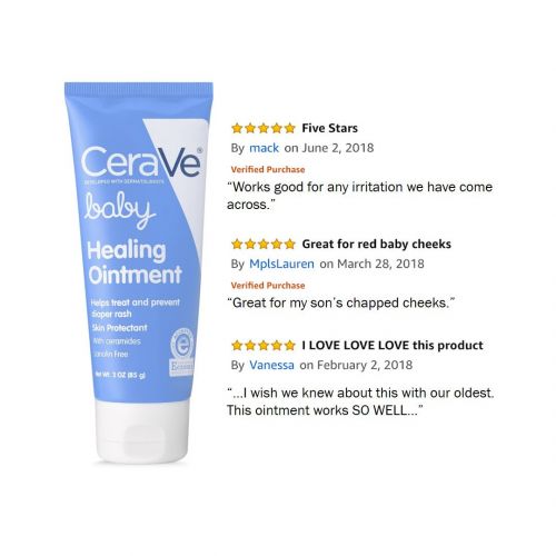  [아마존베스트]CeraVe Healing Ointment for Baby | 3 Ounce | Diaper Rash Cream and Cracked Skin Repair | Lanolin &...