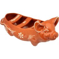 Ceramica Edgar Picas Vintage Portuguese Traditional Clay Terracotta Sausage Roaster Made In Portugal Happy Pig