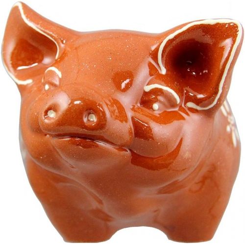  Ceramica Edgar Picas Vintage Portuguese Traditional Clay Terracotta Sausage Roaster Made In Portugal Happy Pig