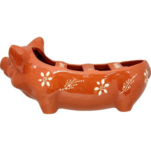  Ceramica Edgar Picas Vintage Portuguese Traditional Clay Terracotta Sausage Roaster Made In Portugal Happy Pig