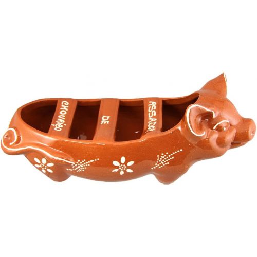  Ceramica Edgar Picas Vintage Portuguese Traditional Clay Terracotta Sausage Roaster Made In Portugal Happy Pig