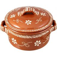 [아마존베스트]Ceramica Edgar Picas Vintage Portuguese Traditional Clay Terracotta Cazuela Casserole With Lid Made In Portugal (N.1 6 5/8 Diameter)