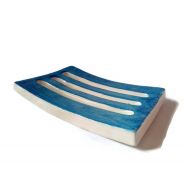 CeramicaAnaRafael Blue soap dish ceramic, soap dish drain, drain soap dish, rectangular soap holder, blue bathroom decor, nautical soap dish, coastal decor