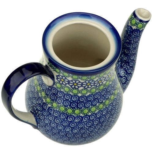  Ceramika Boleslawiecka Kalich Polish Hand Painted Teapot (Blue Daisies)