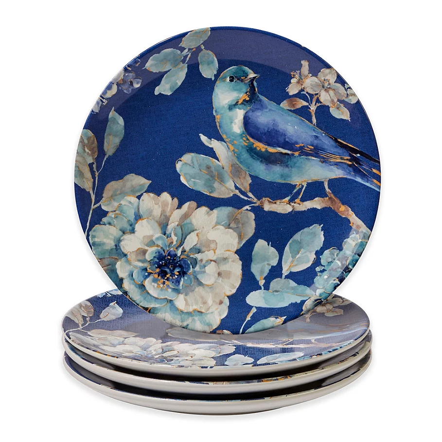 /Certified International Indigold Bird Salad Plates (Set of 4)