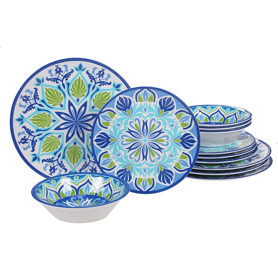 Certified International Morocco 12-Piece Dinnerware Set in Blue