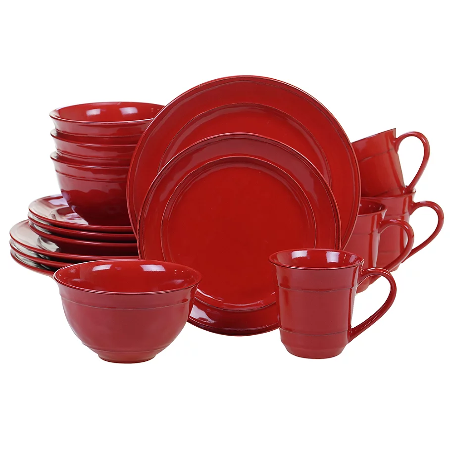  Certified International 16-Piece Orbit Dinnerware Set in Red