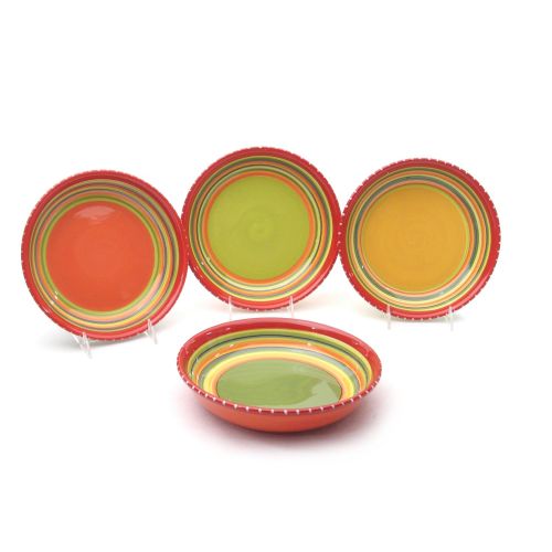  Certified International Hot Tamale Soup/Cereal Bowl, Set of 4 Assorted Designs