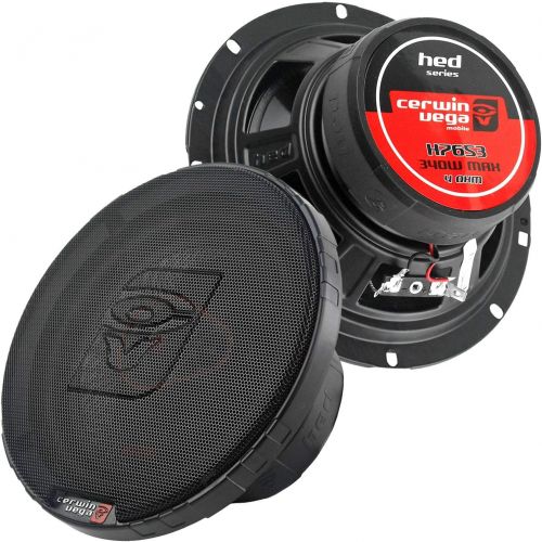  [아마존베스트]Cerwin-Vega Mobile H7653 HED Series 3-Way Coaxial Speakers (6.5, 340 Watts max), Black, 2X2X2