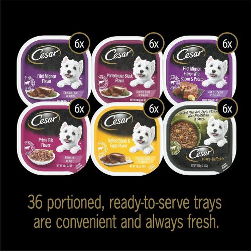  Cesar Gourmet Wet Dog Food Variety Packs - 36 Trays