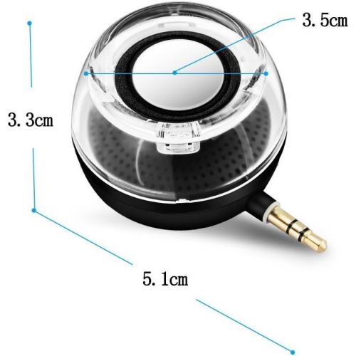  CestMall Portable Compact Mini Speaker, Four Times of The Normal Volume, 3.5MM Aux Input Jack for iPhone Android Tablet Black