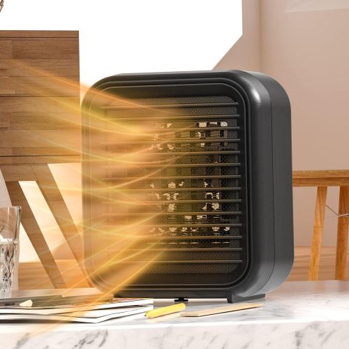  CestMall Space Heater for Indoor Use Portable Electric Heater 800W PTC Ceramic Fan Small Heaters Indoor Use FCC Certified 2 Modes Thermostat, Tip Overheat Protection Quiet Office R